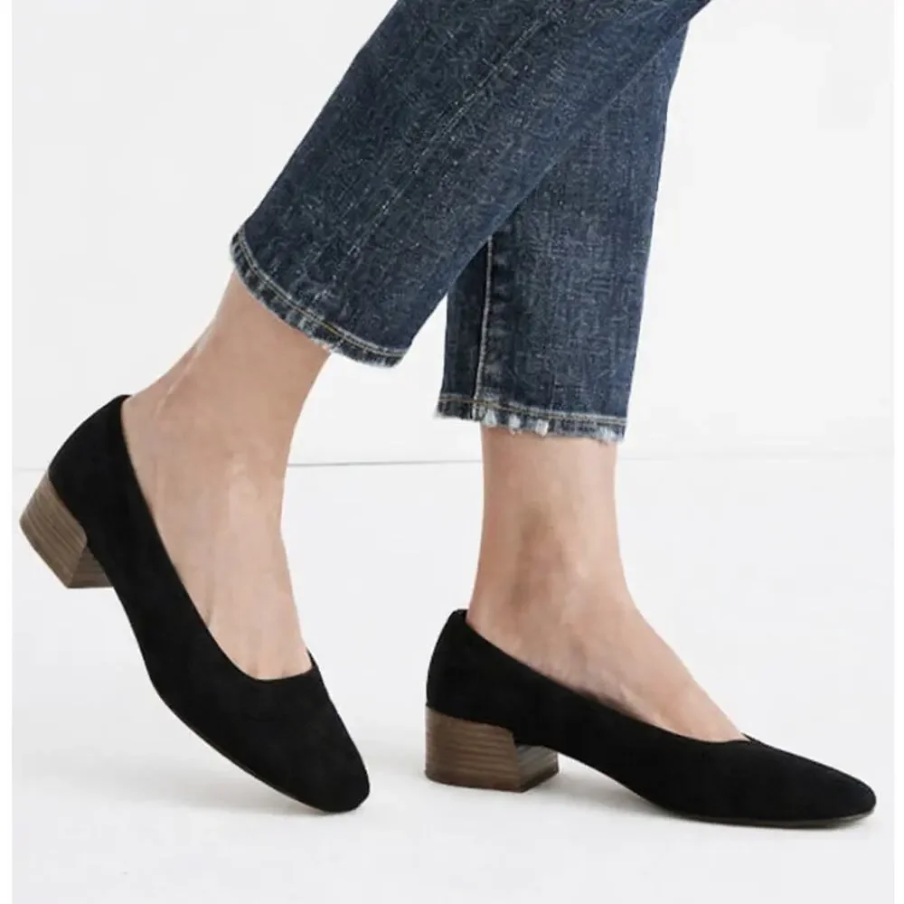 MADEWELL The Sofie Pump Suede Black 7.5